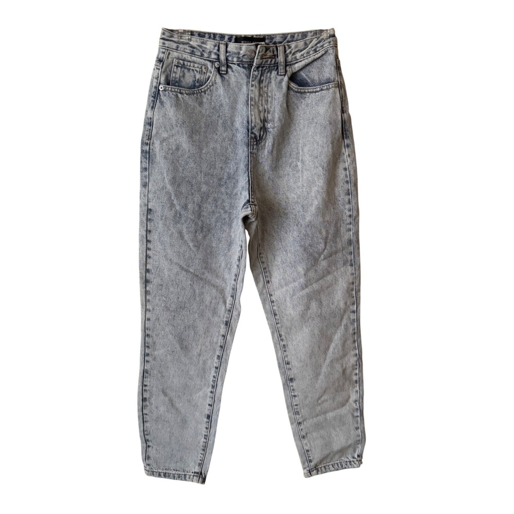 White Fox Women's Acid Wash High Rise Denim Boyfriend Jeans Size Small